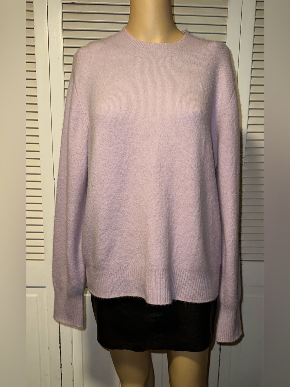 J. Crew Extra-Soft Fuzzy Lavender Crewneck Sweater L